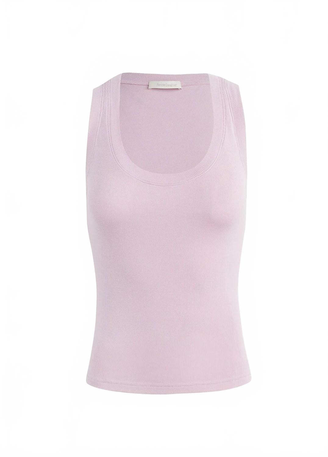 Ribbed Tank Top In Pink