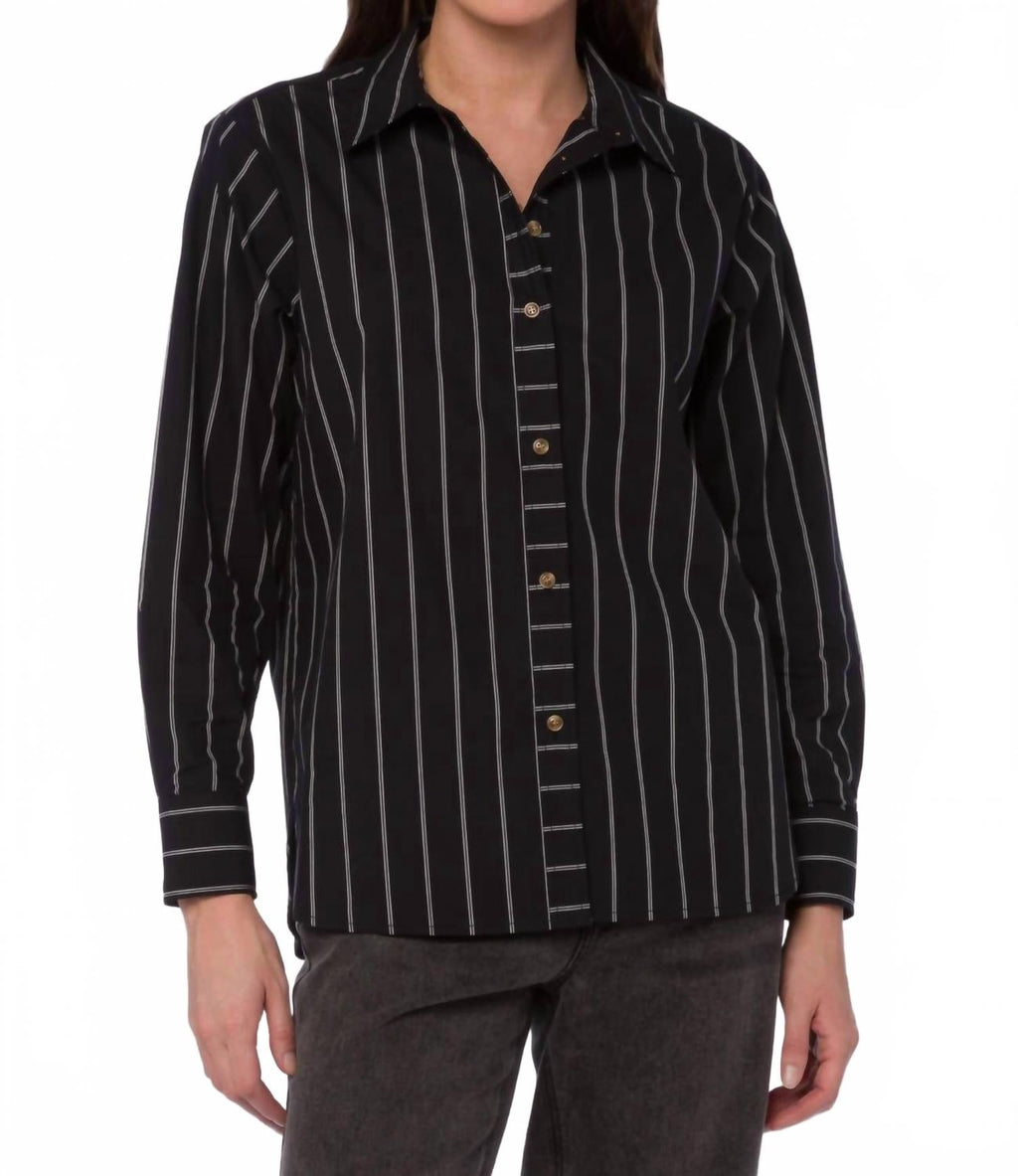 Jessa Stripe Shirt In Black