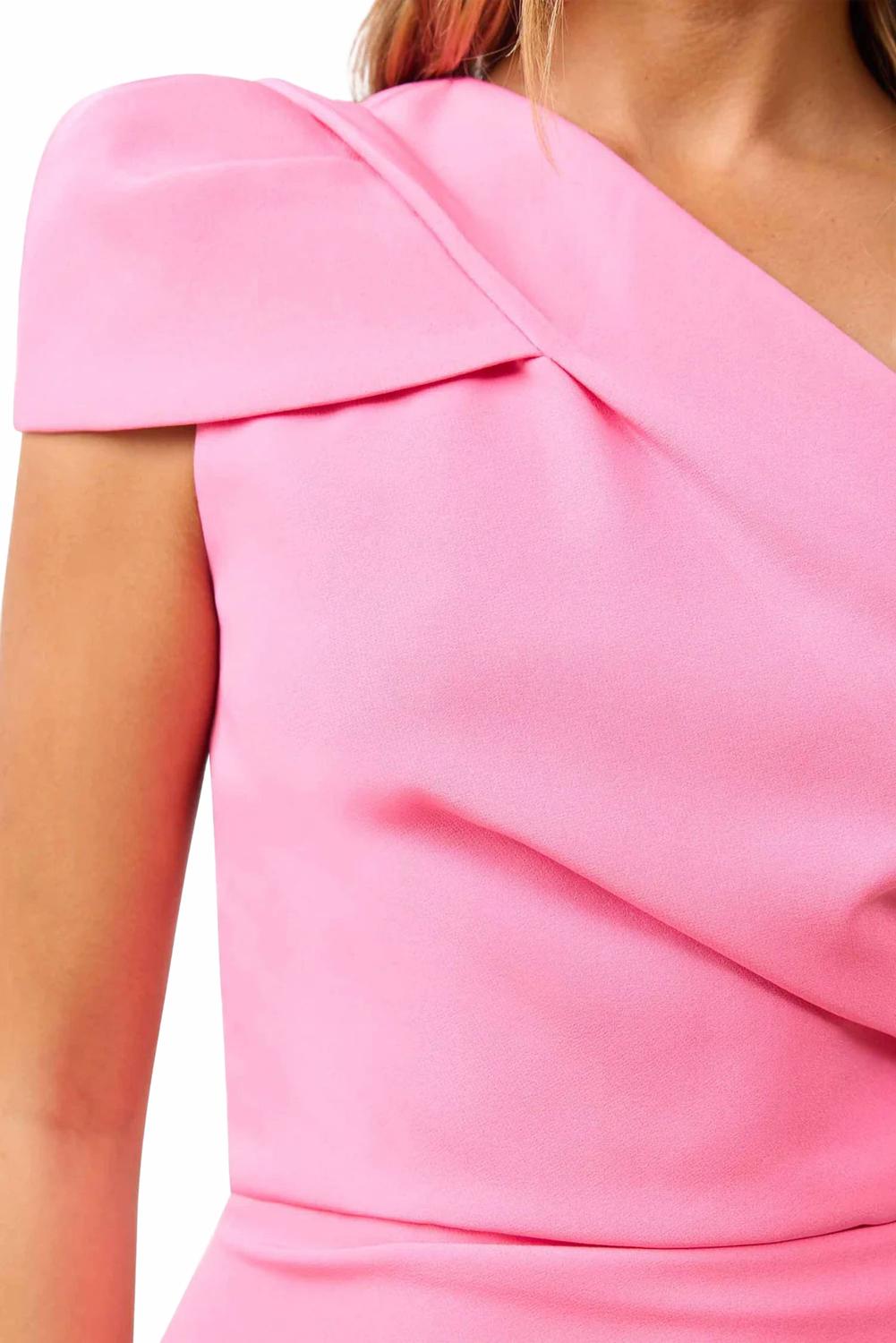 Klara One Shoulder Gown In Pink