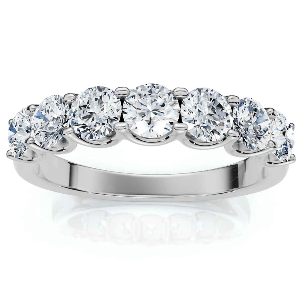 1Ct TW Diamond U Prong 7-Stone Wedding Ring 14k Gold or Platinum Lab Grown