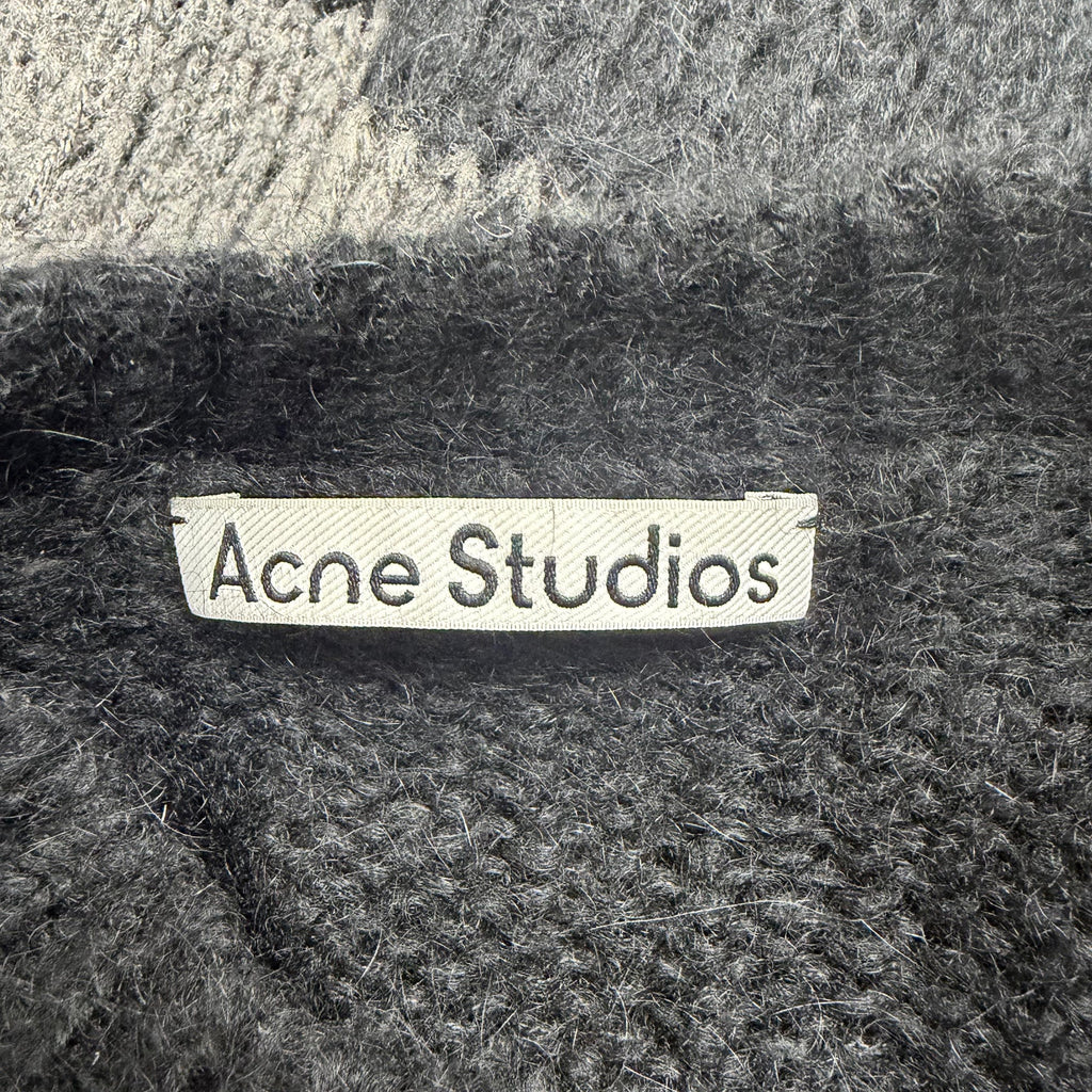 Acne Studios Striped Distressed Sweater in Grey Acrylic