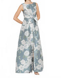 Lilianna Floral Gown In Slate