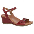 Women's Arielle Leather Wedge Sandals In Red Glazed