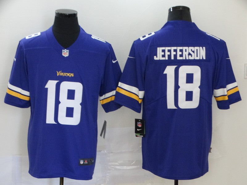 Men's Minnesota Vikings Justin Jefferson #18 Purple Player Game jersey