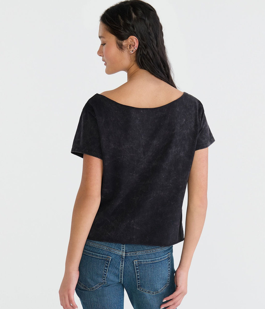 Aeropostale Formula 1 The Race Off-The-Shoulder Graphic Tee