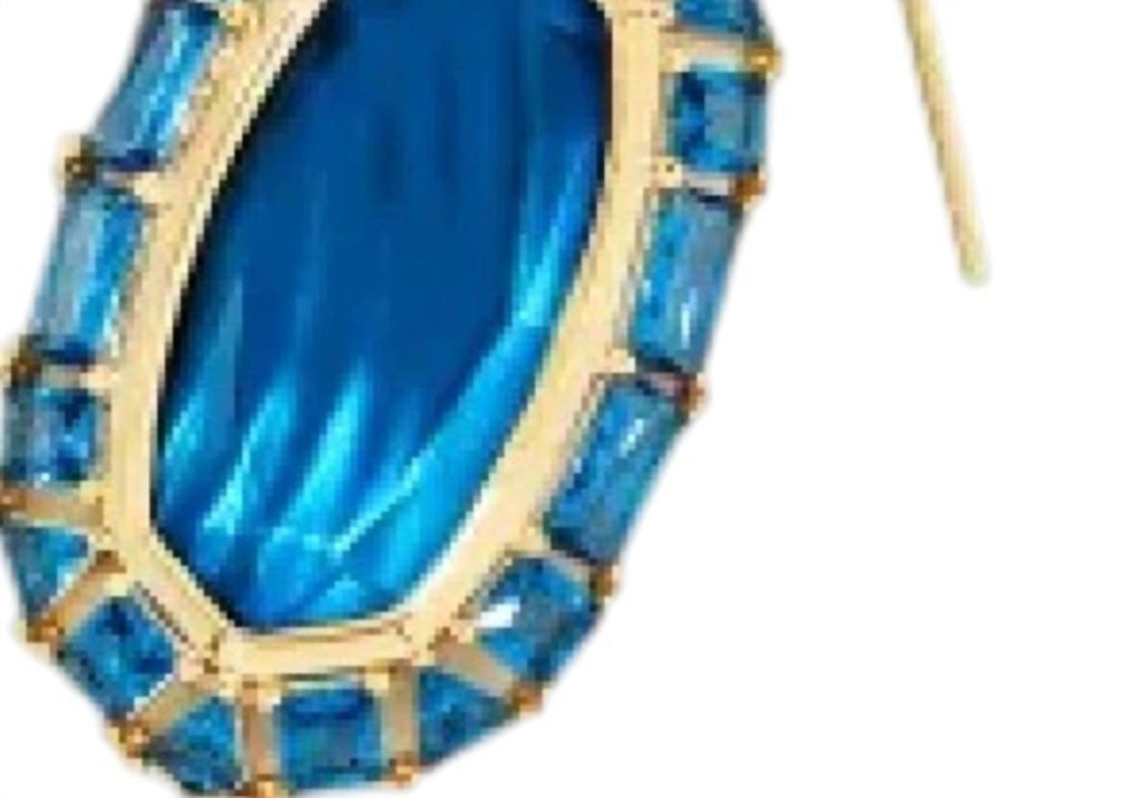 Women's Elle Crystal Frame Drop Earrings In Sea Blue Illusion