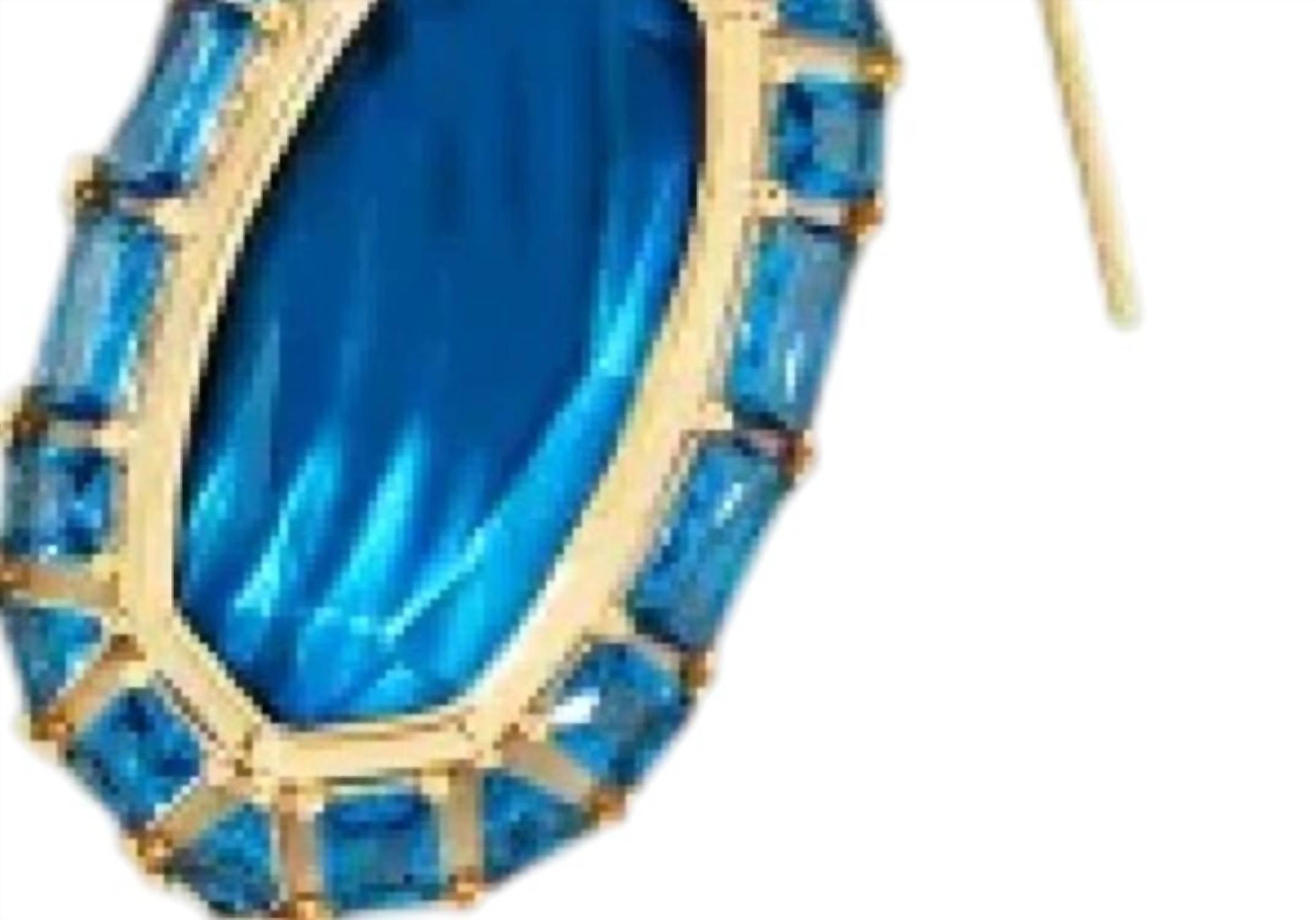 Women's Elle Crystal Frame Drop Earrings In Sea Blue Illusion