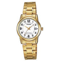 Casio Women’s Gold-Tone Stainless Steel Analog Watch White Dial - LTP-V002G-7B