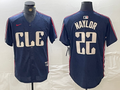 Men's Cleveland Guardians Josh Naylor #22 Navy 2024 City Connect Limited Jersey1