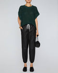 Leather High-Rise Sweatpants In Black