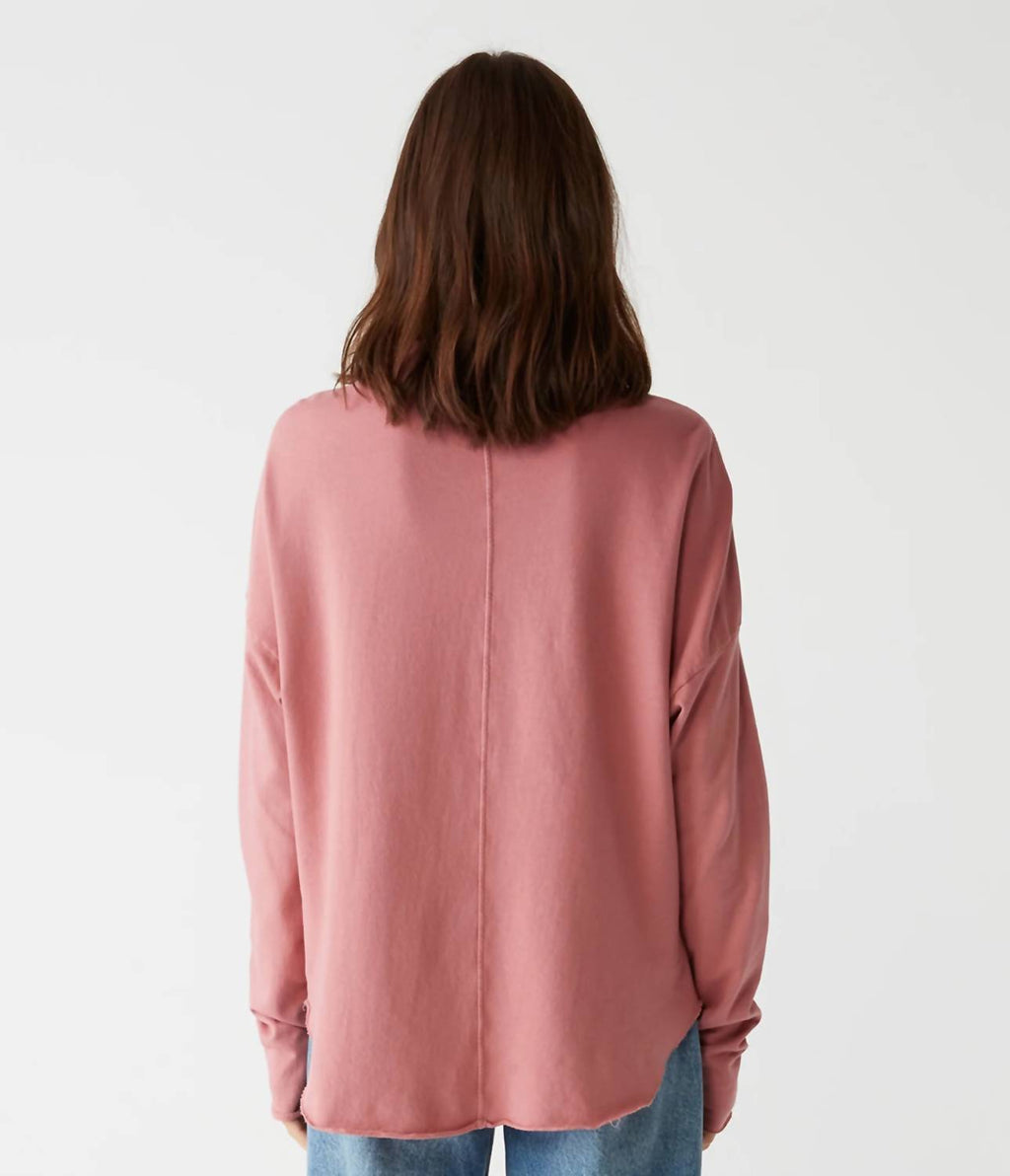 Laurel Mock Neck Top In Pink