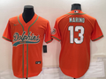 Men's Miami Dolphins Dan Marino #13 Orange Game Jersey1 Joint Edition