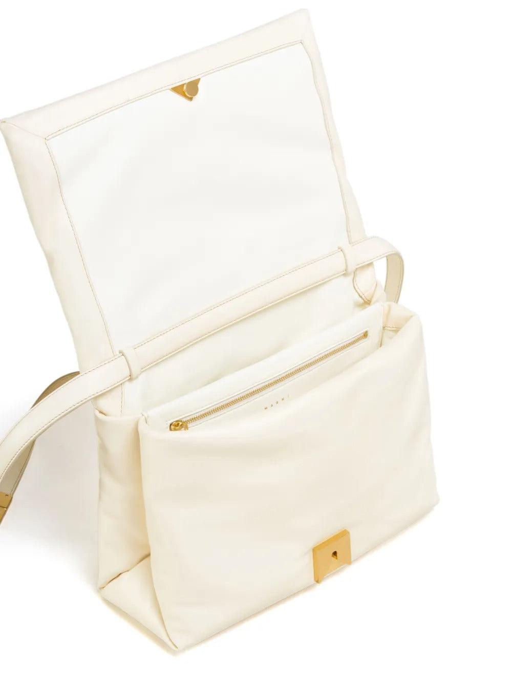 Marni Prisma Puffball Leather Shoulder Bag - Ivory