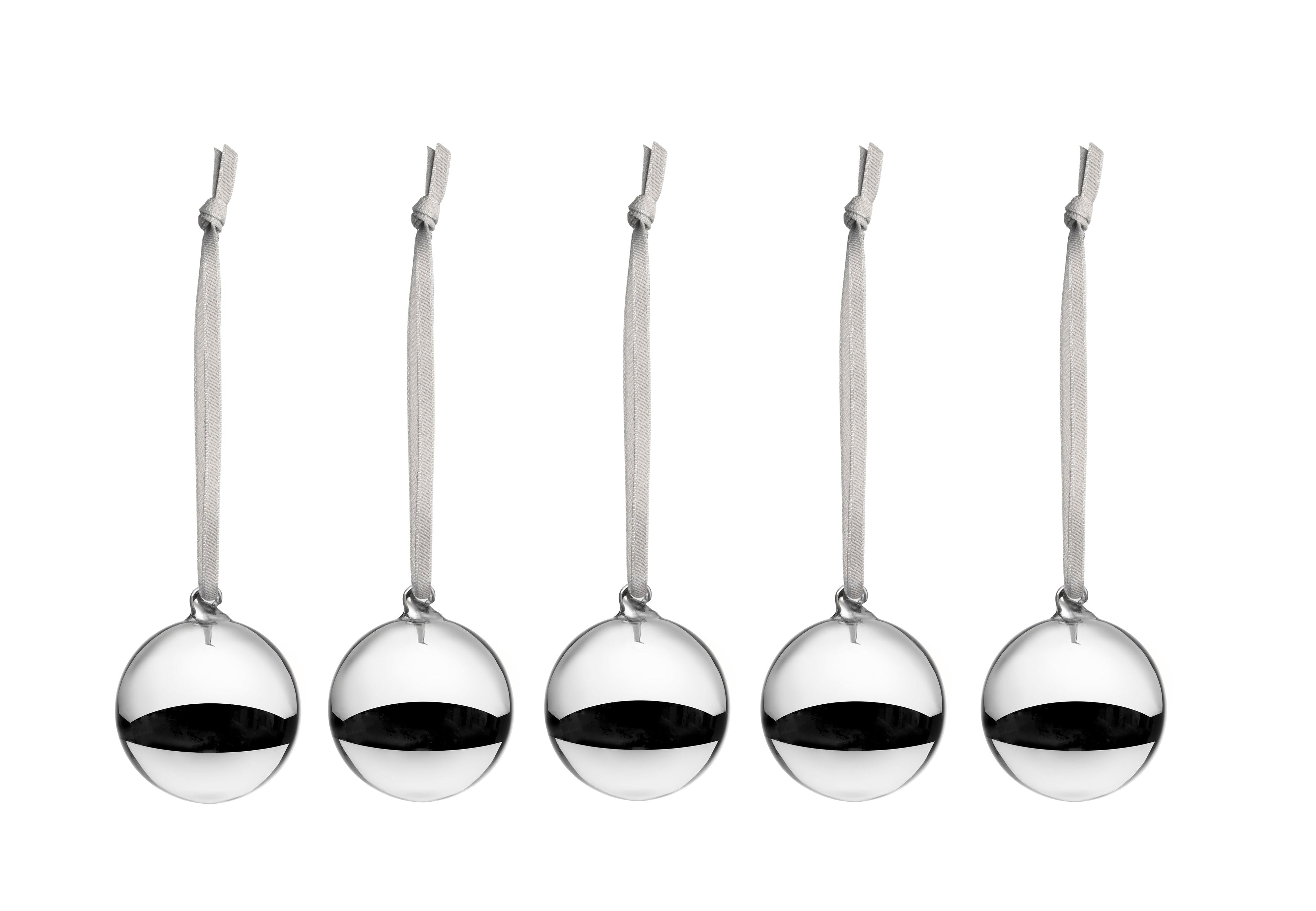 Iittala glass ball 40mm silver 5set