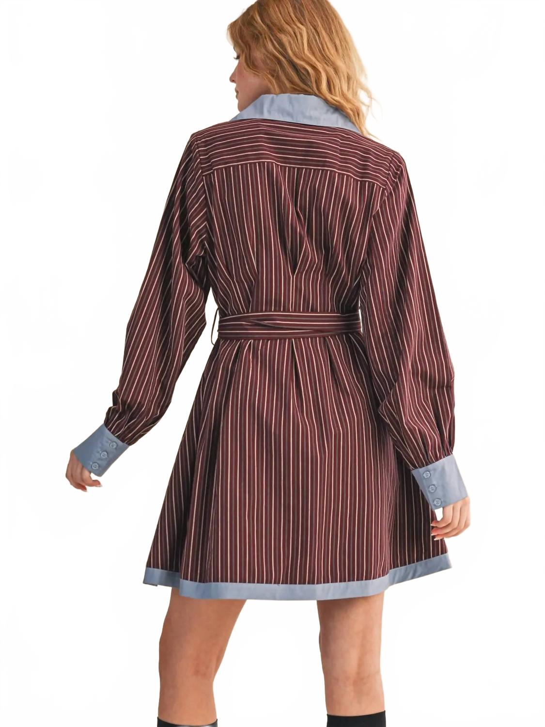 Marlboro Mini Dress In Burgundy