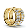 5/8Ct Diamond Hoops 10k Gold Earrings Lab Grown 1/2" tall