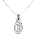 1/2ct Love Knot Diamond Three Stone White Gold Pendant