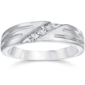 Mens Real Diamond 14k White Gold Wedding Ring Band New Size Selectable