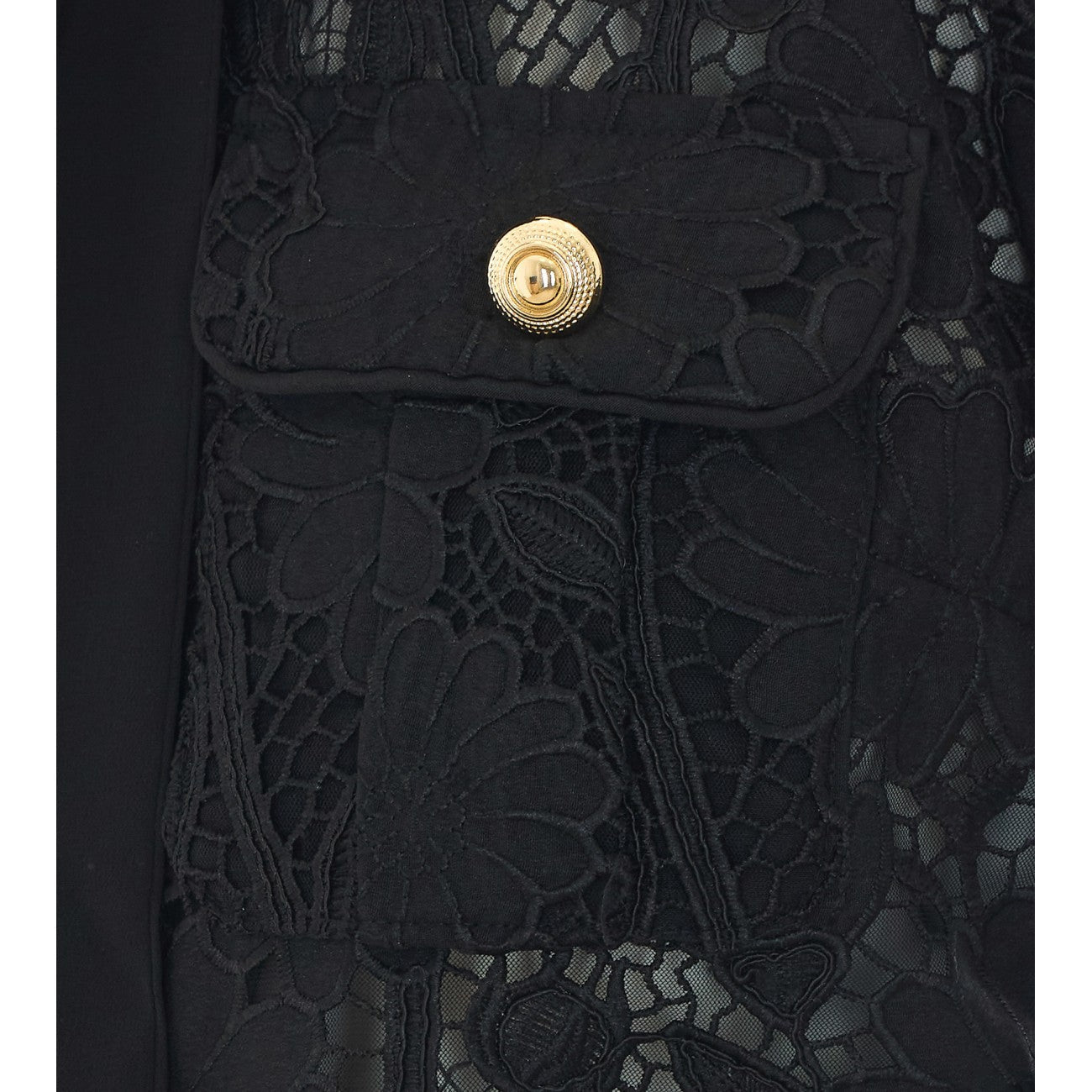 Self Portrait Women Black Lace Tie Neck Top