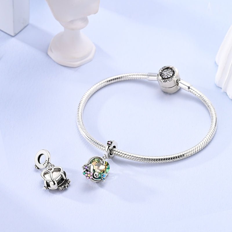 Blooming Heart with Butterfly, Flowers & Cat Dangle Charm