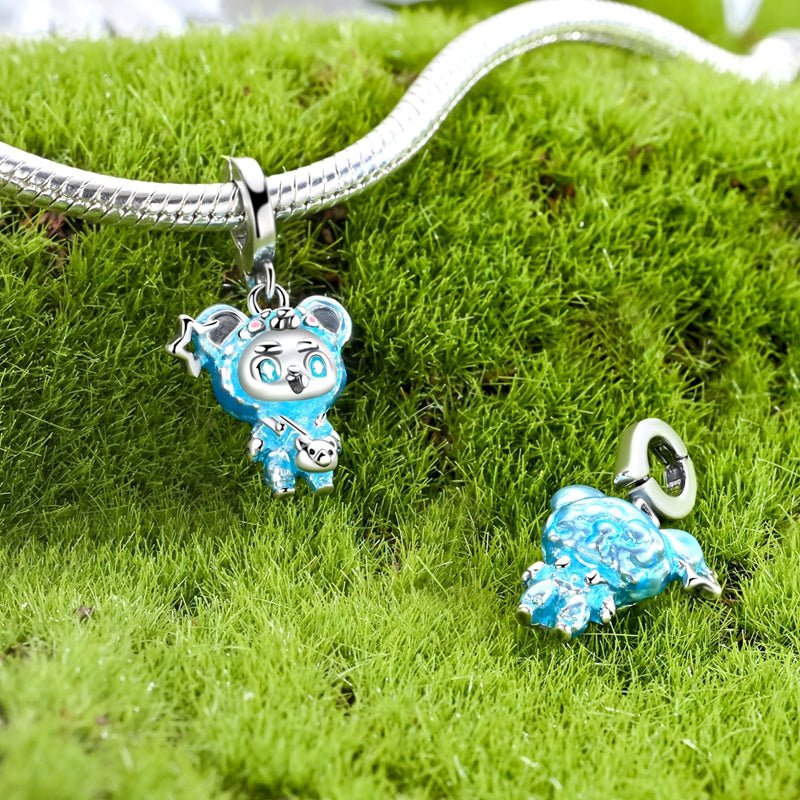 Blue Bear Costume Girl Dangle Charm