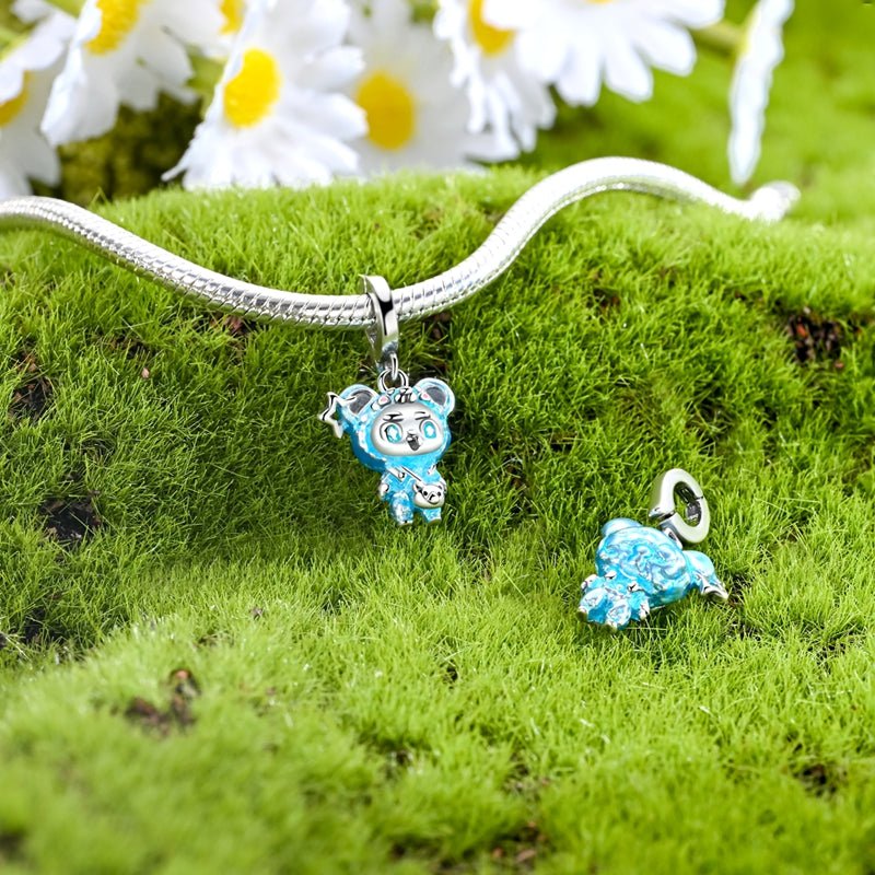 Blue Bear Costume Girl Dangle Charm