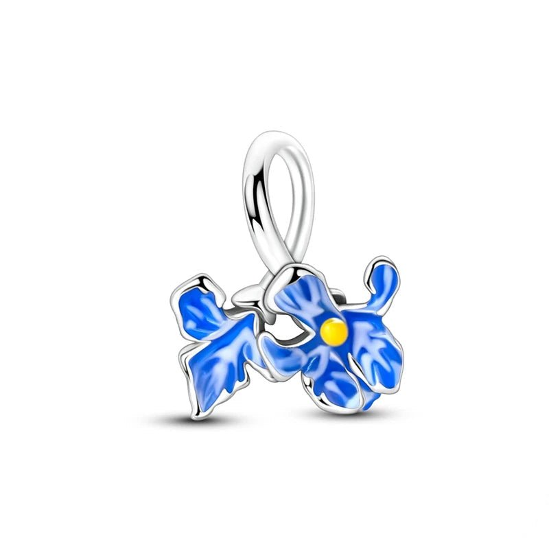 Blue Enamel Flower Charm