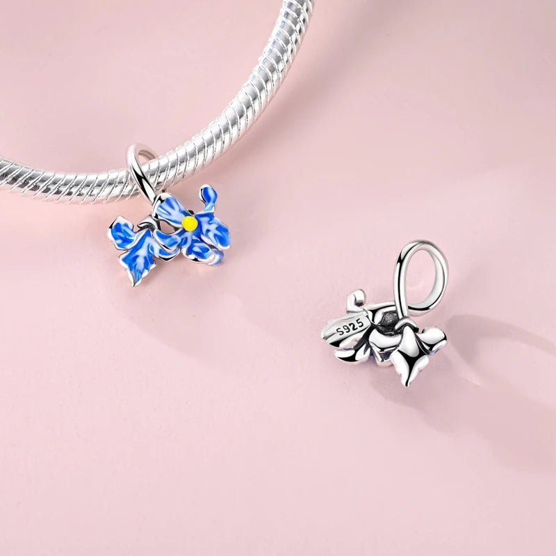Blue Enamel Flower Charm