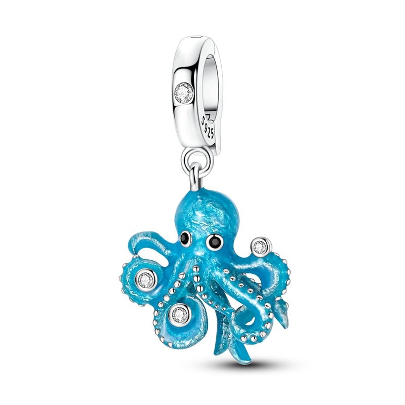 Blue Octopus Dangle Charm