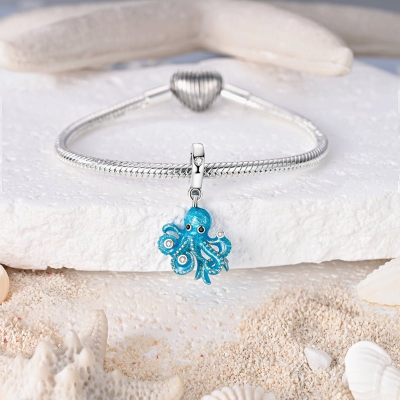 Blue Octopus Dangle Charm