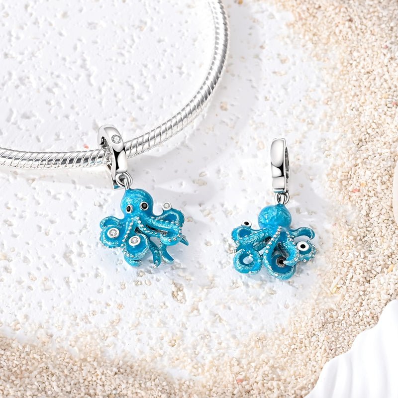Blue Octopus Dangle Charm