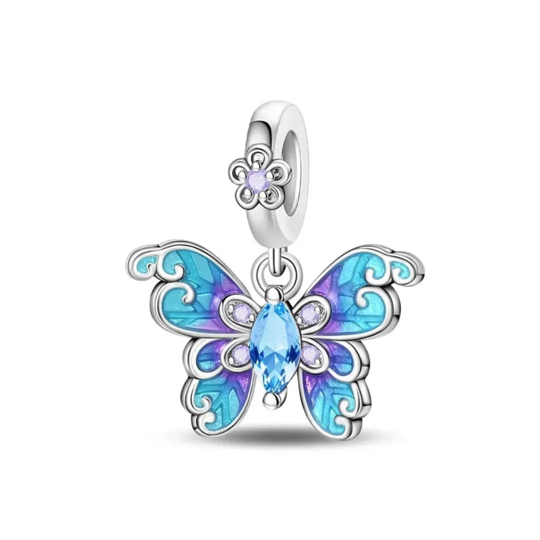 Blue & Purple Butterfly Grace Dangle Charm
