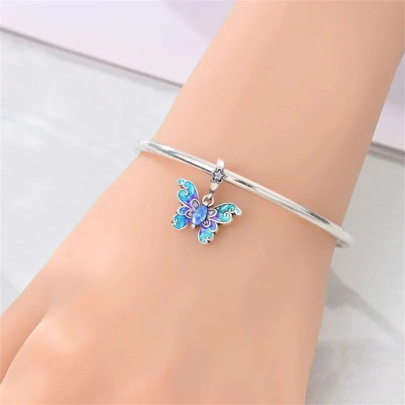 Blue & Purple Butterfly Grace Dangle Charm