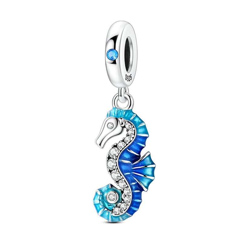 Blue Seahorse Dangle Charm