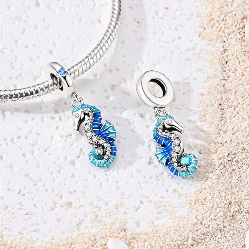 Blue Seahorse Dangle Charm