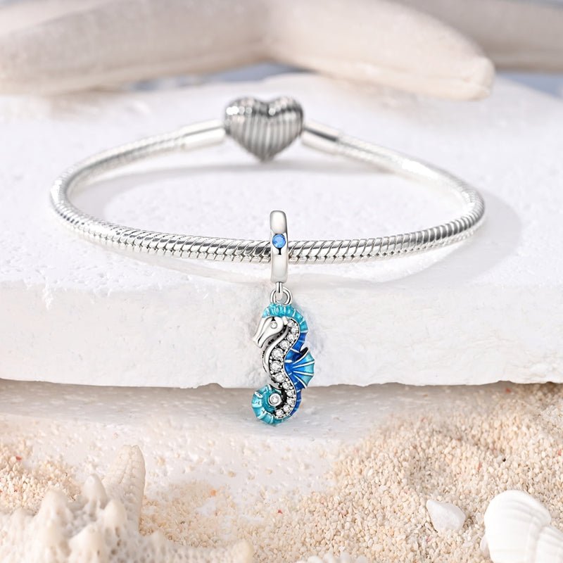 Blue Seahorse Dangle Charm