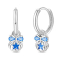 Blue Starfish & Bow Hoop Earrings