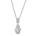 Blue Stone Hamsa Hand Necklace
