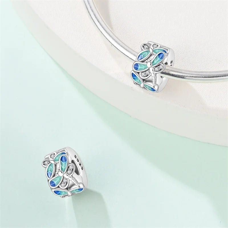 Blue & Turquoise Dragonfly Clip Charm