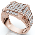 2Ct Men's Diamond Ring in 14k Gold Lab Grown