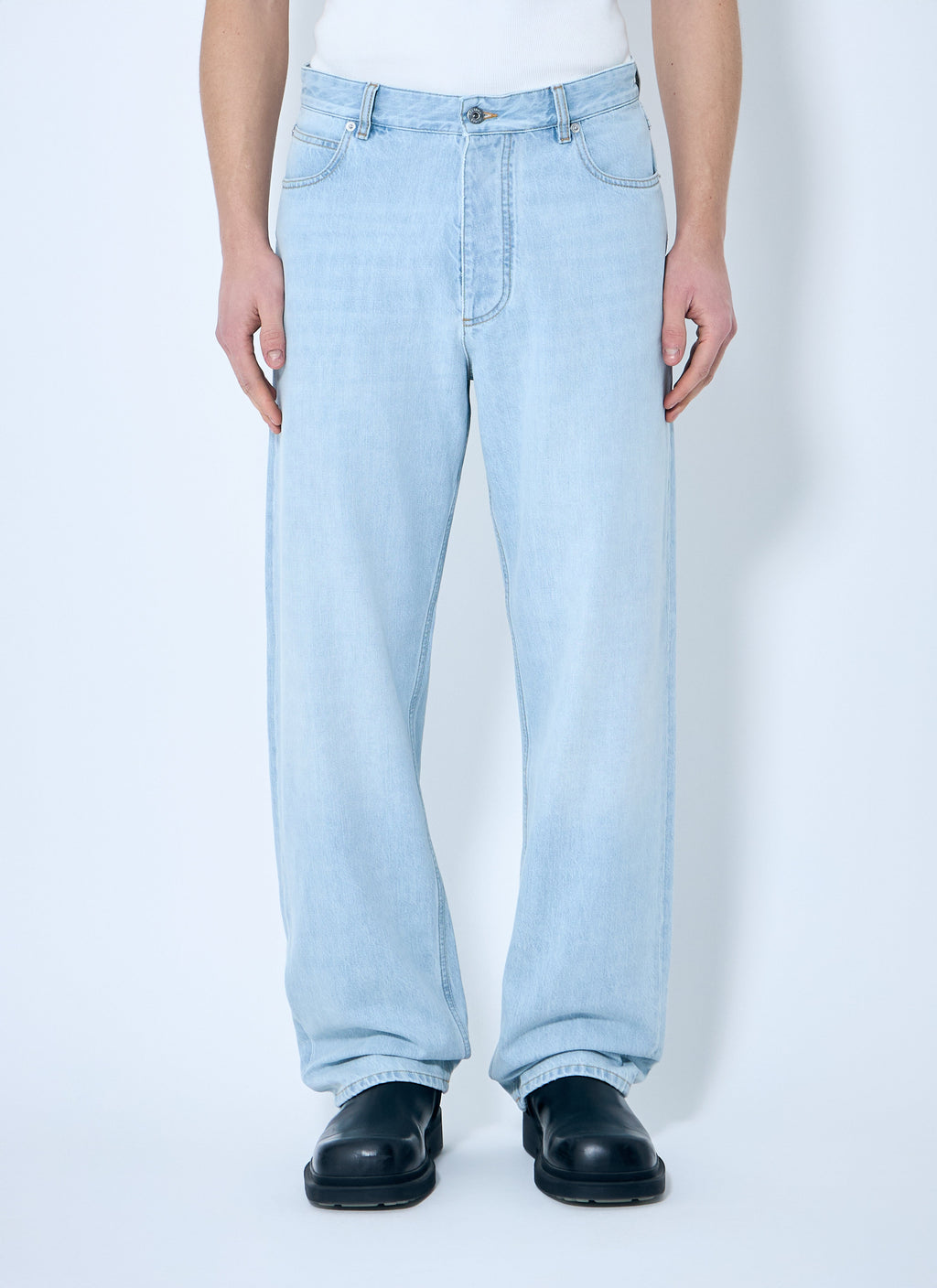 Bottega Veneta Men Extra Bleached Wide Leg Jeans