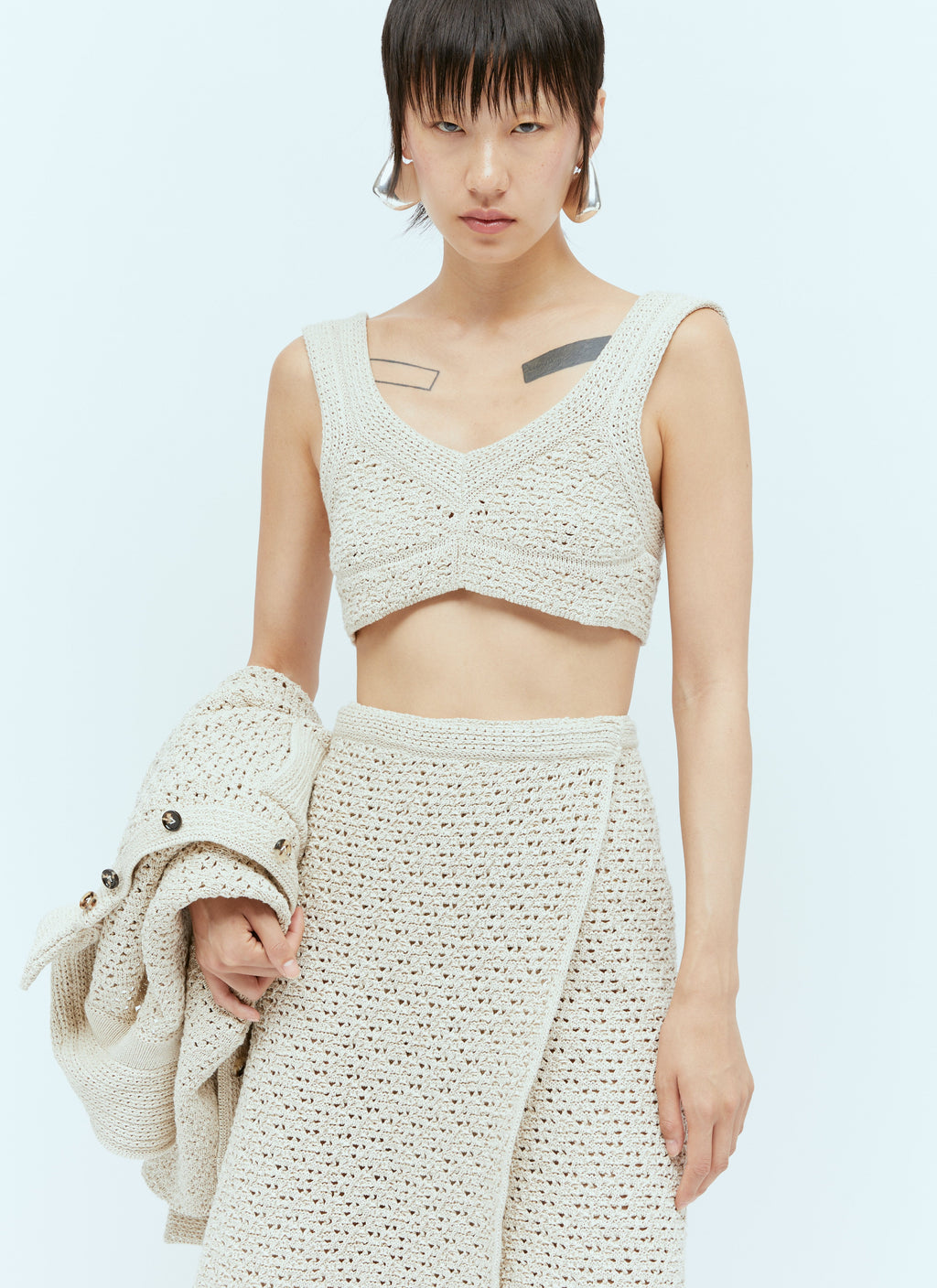Bottega Veneta Women Textured Knit Crop Top