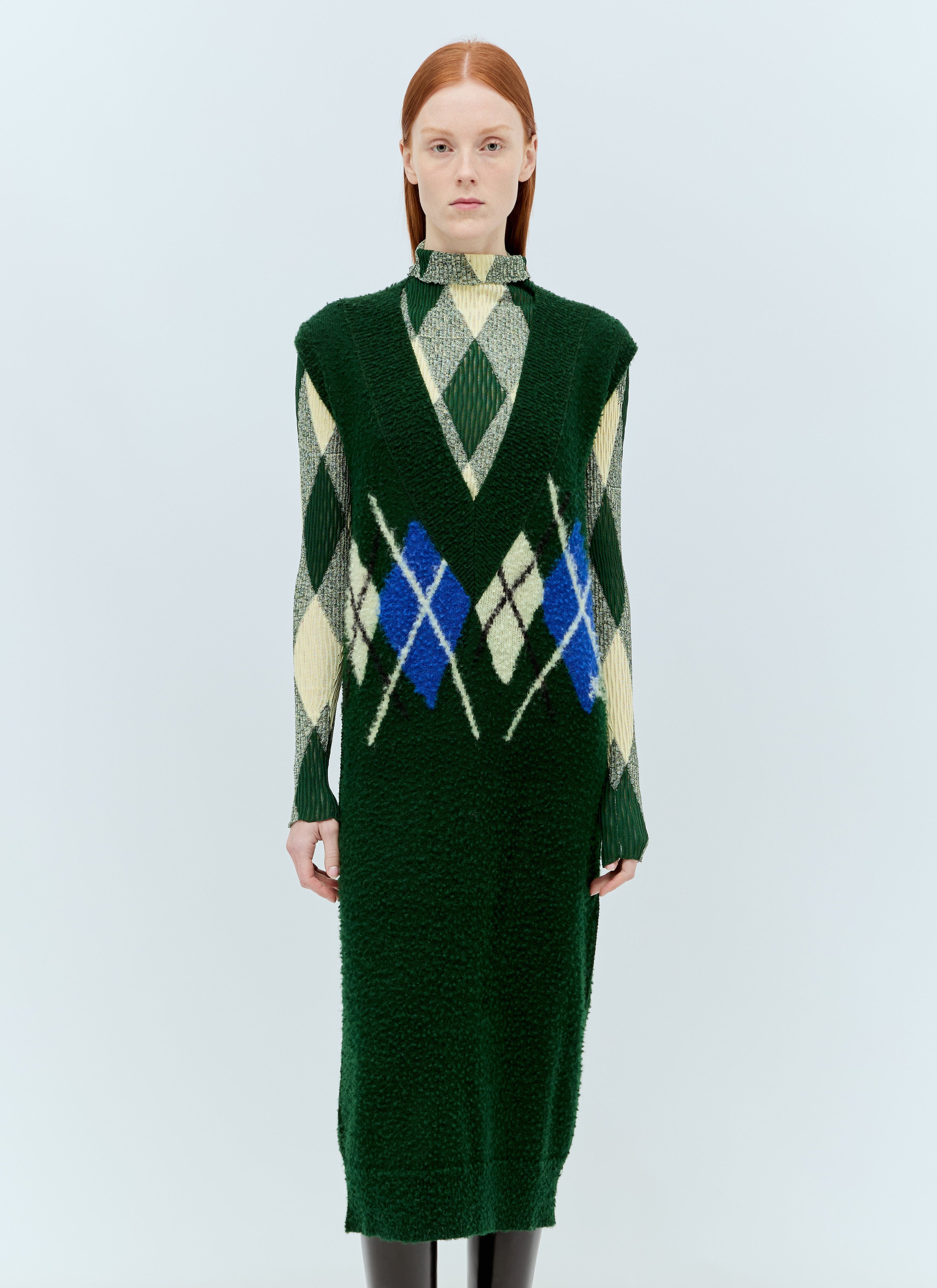 Burberry Women Argyle Wool Vest Dress