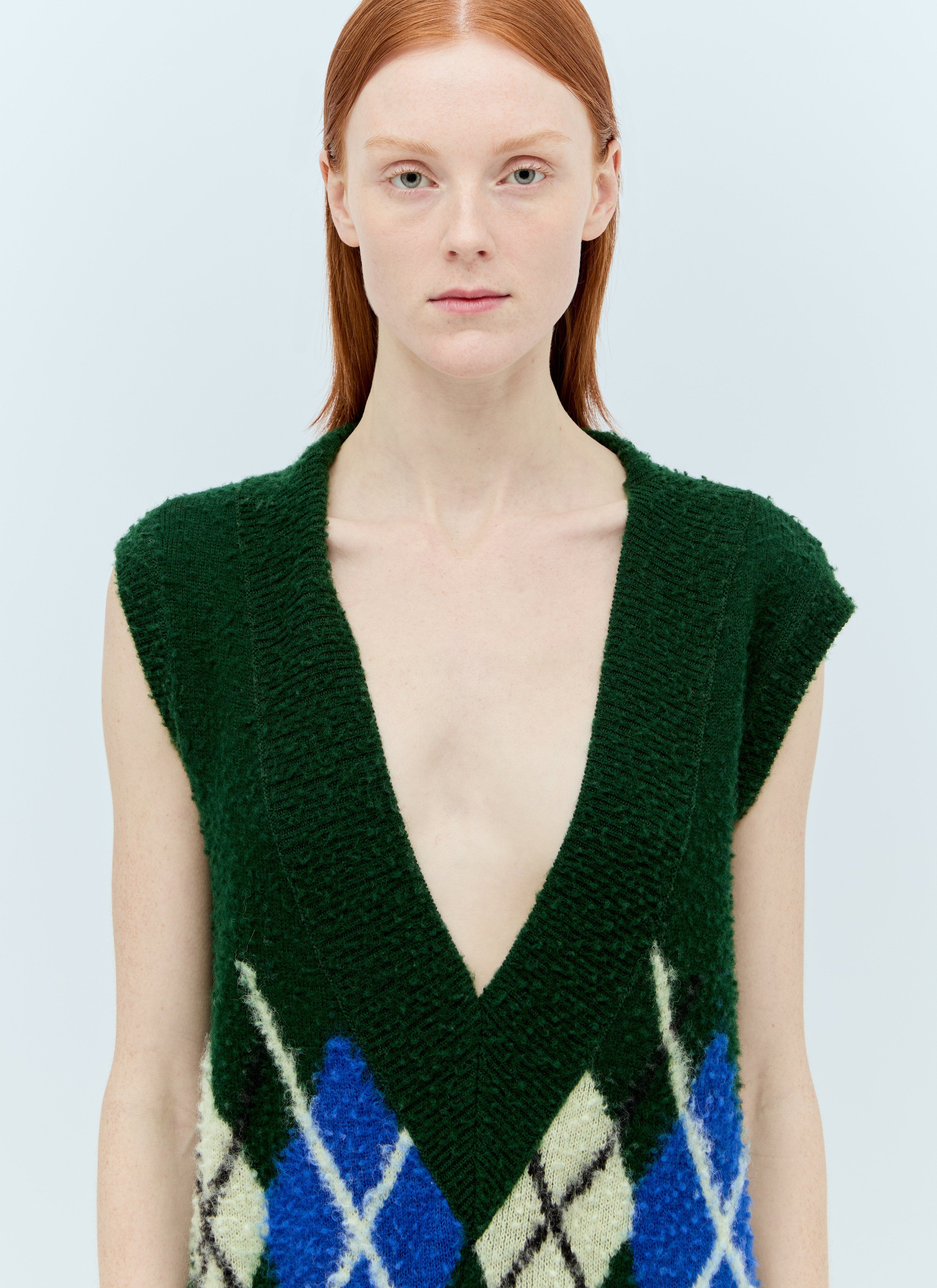 Burberry Women Argyle Wool Vest Dress
