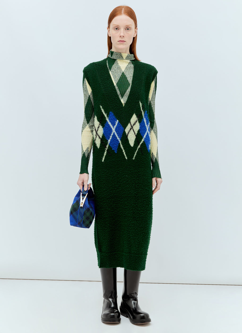 Burberry Women Argyle Wool Vest Dress