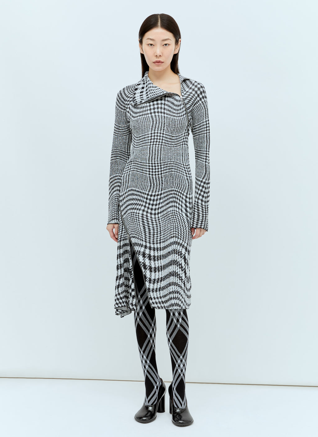 Burberry Women Warped Houdstooth Midi Dress