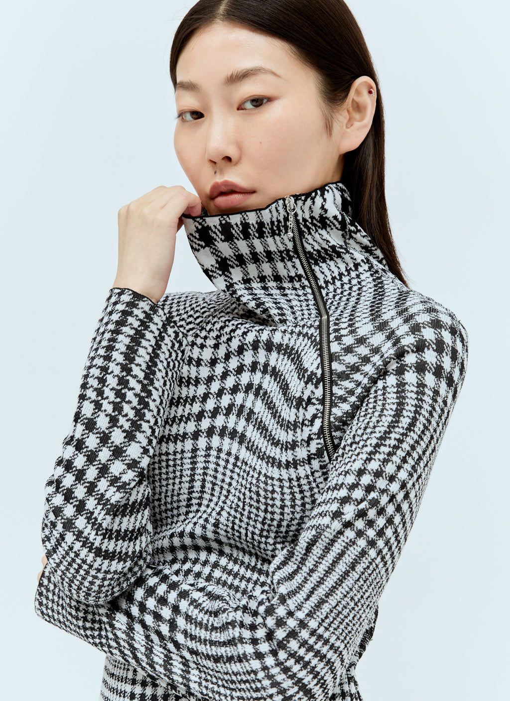 Burberry Women Warped Houdstooth Midi Dress