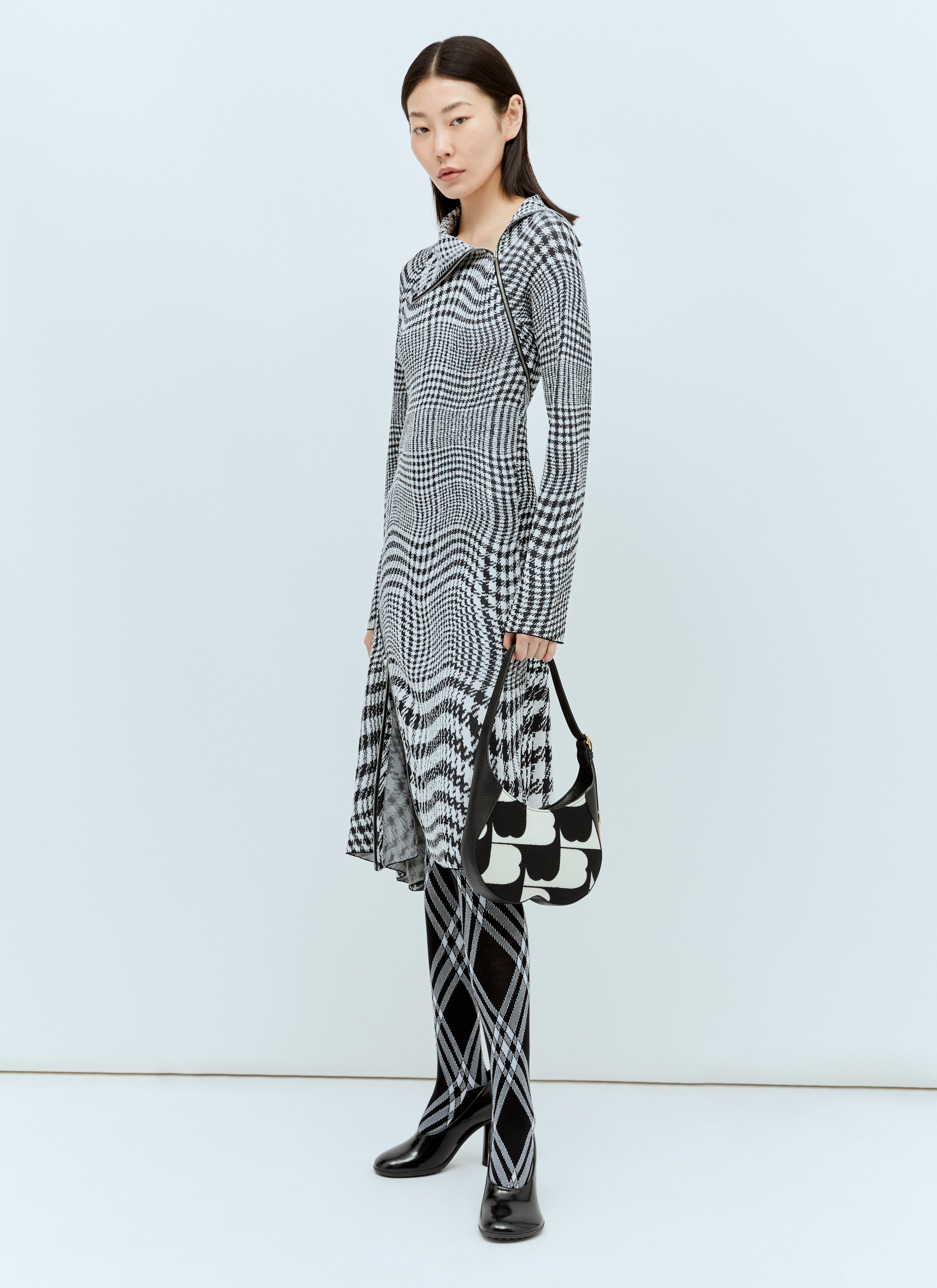 Burberry Women Warped Houdstooth Midi Dress