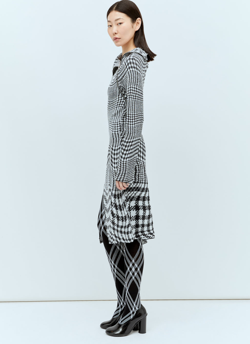 Burberry Women Warped Houdstooth Midi Dress