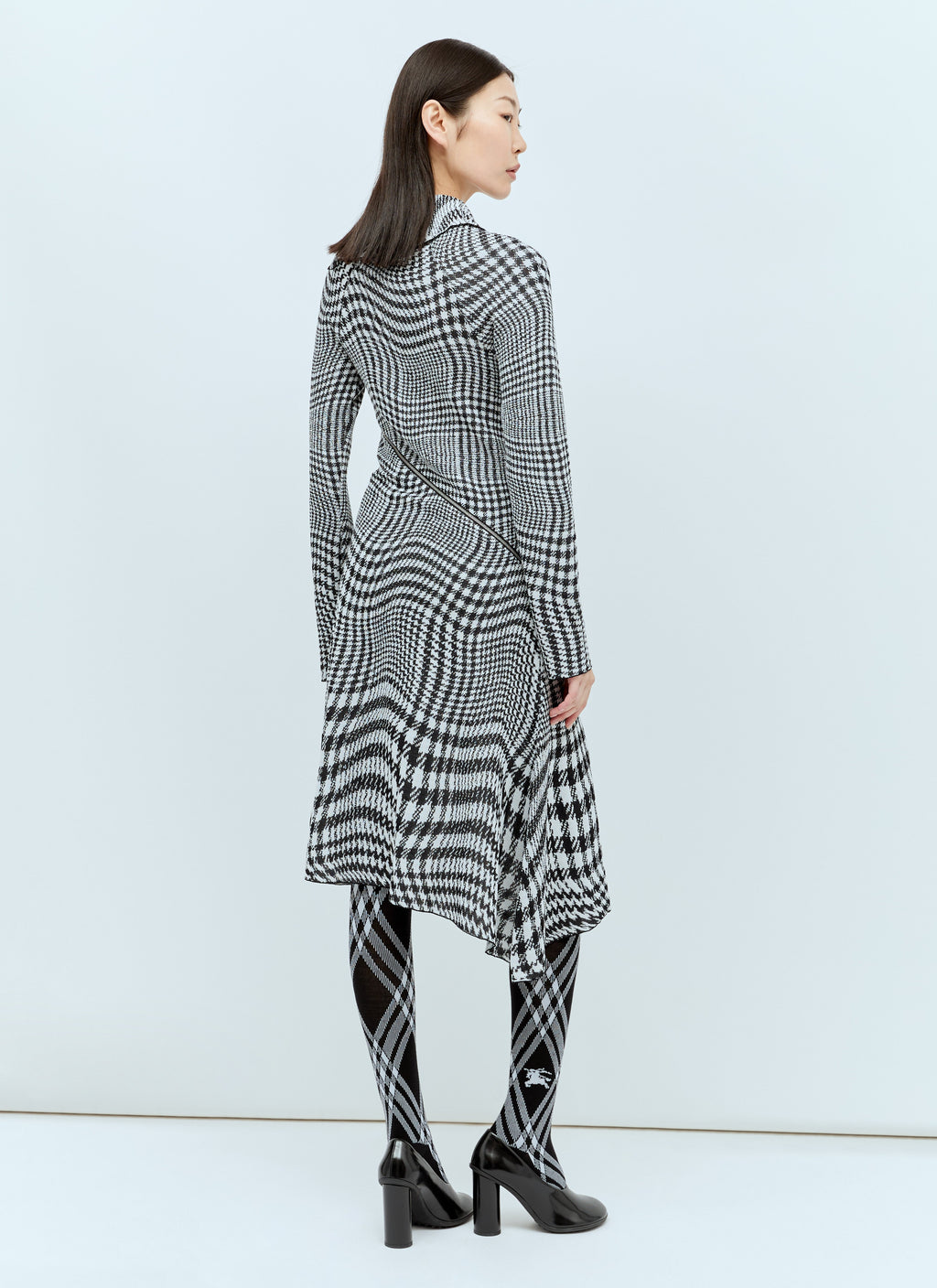Burberry Women Warped Houdstooth Midi Dress